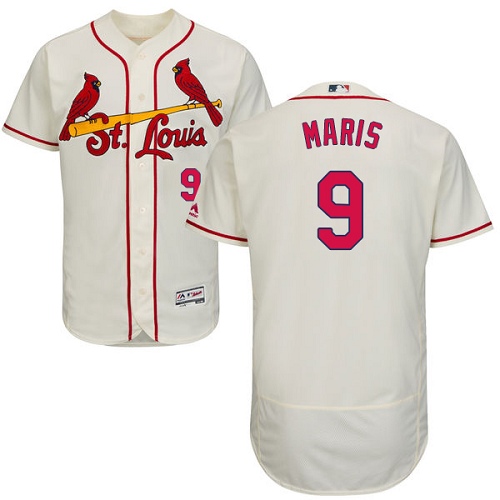 Cardinals #9 Roger Maris Cream Flexbase Authentic Collection Stitched MLB Jersey